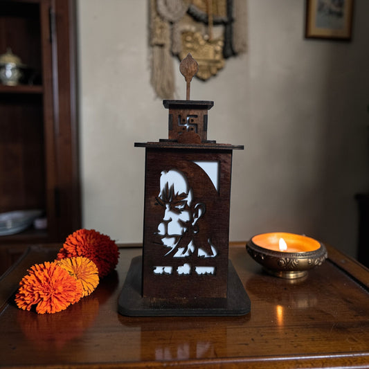 Lord Hanuman Laser-Cut Wooden Lantern