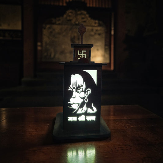 Lord Hanuman Laser-Cut Wooden Lantern
