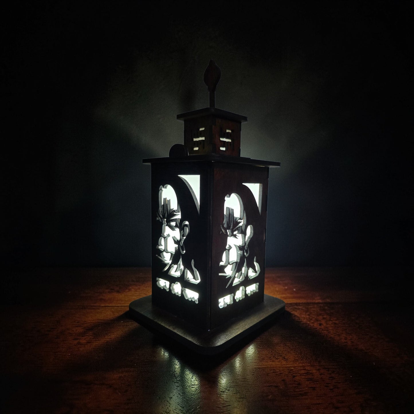 Lord Hanuman Laser-Cut Wooden Lantern